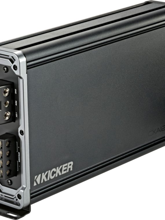 2026 KICKER – CX 1200W Class D Digital Mono Amplifier with Variable Low-Pass Crossover – Black