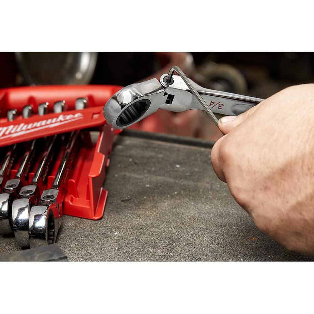 48-22-9413-48-22-9513 144-Position Flex-Head Ratcheting Combination Wrench Set SAE and METRIC (30-Piece)