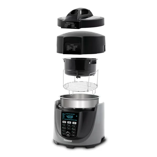 33801 6 qt. . Black Electric Pressure Cooker Air Fryer with 300 Pre-Programmed Recipes