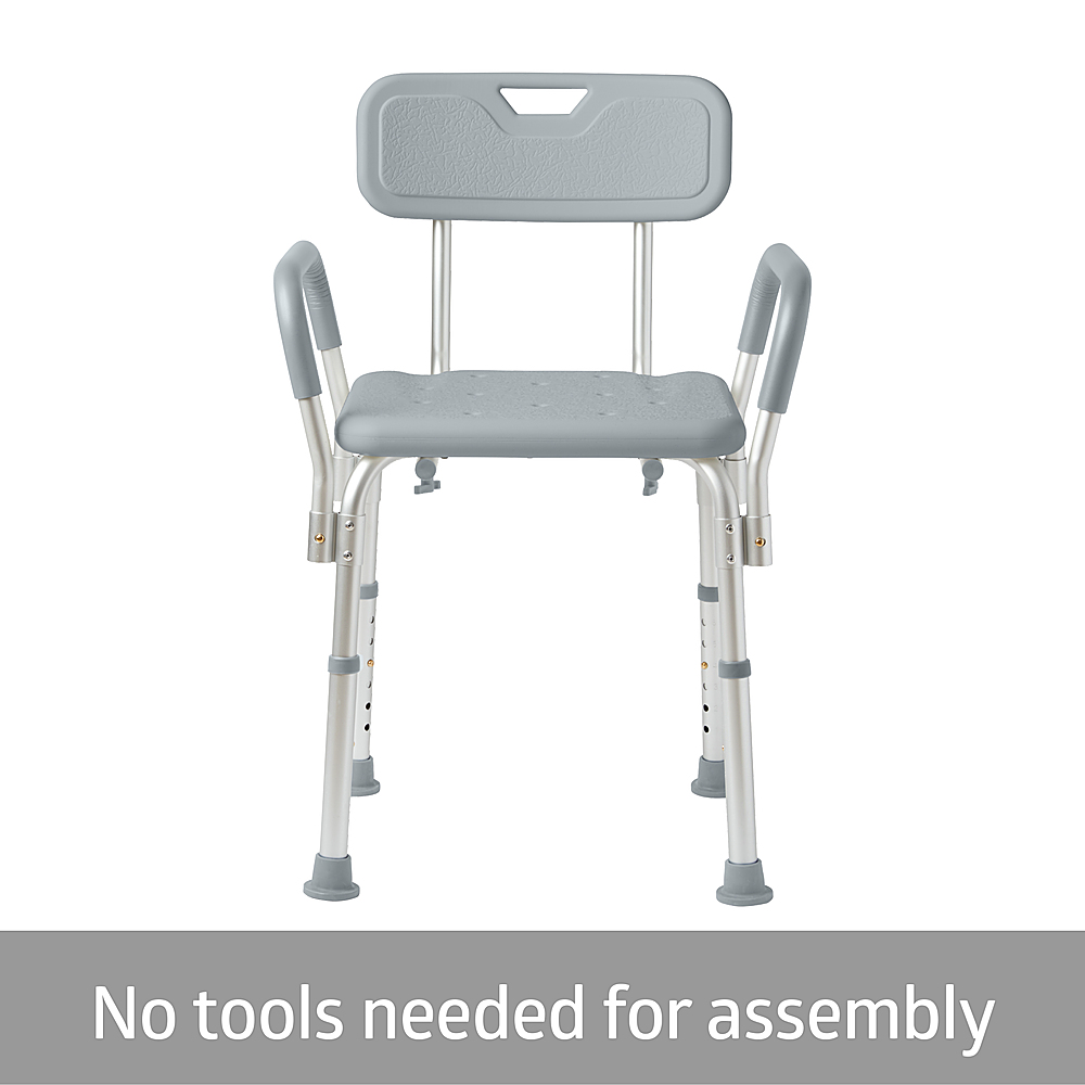 2026 Medline – Shower Chair with Back and Padded Arms – gray