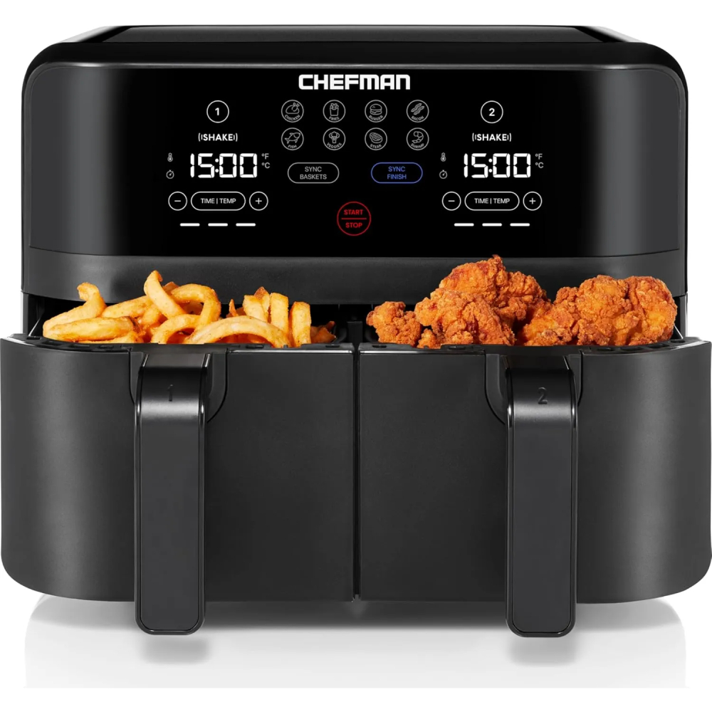 Chefman TurboFry Touch Dual Air Fryer, Maximize The Healthiest Meals