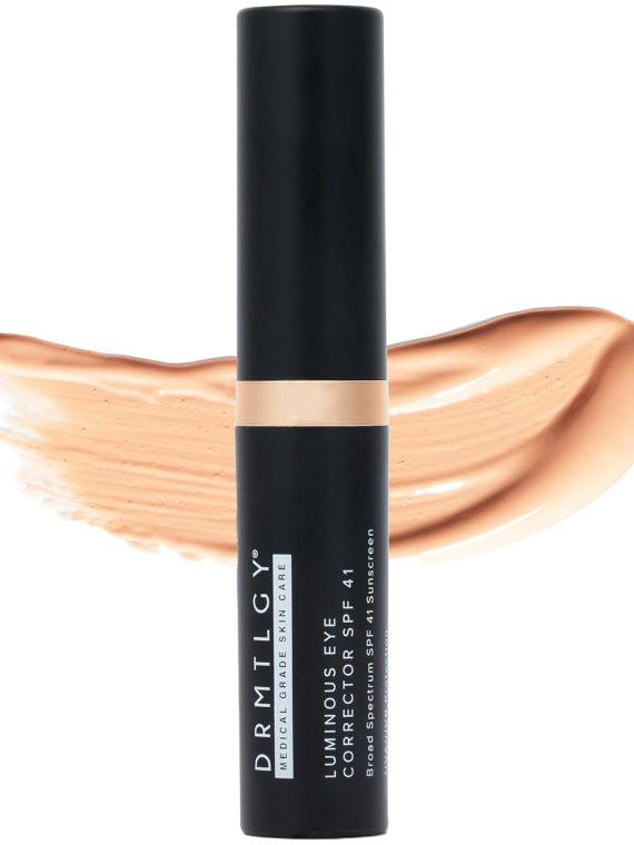 2026 DRMTLGY Luminous Eye Corrector SPF 41  Under Eye Color Corrector for Dark Circles  Anti-Aging Tinted Eye Cream  Hydrating Eye Serum with Peach Undertone  Medium