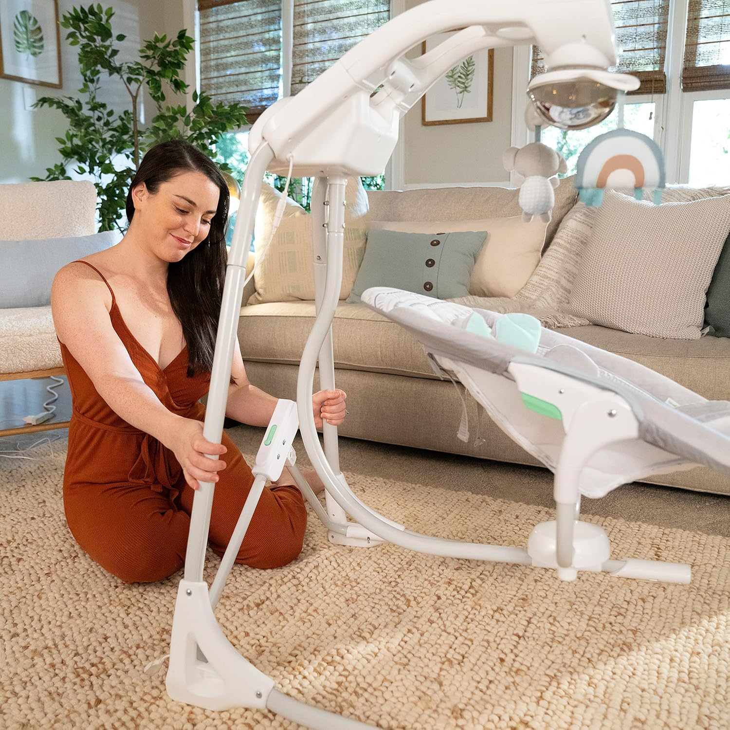 INGENUITY Inlighten 5-Speed Baby Swing with Swivel Seat