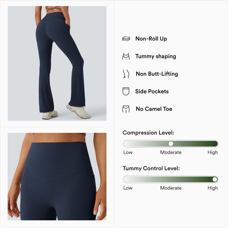🔥 HALARA UltraSculpt High Waisted Tummy Control Pocket Bootcut Leggings