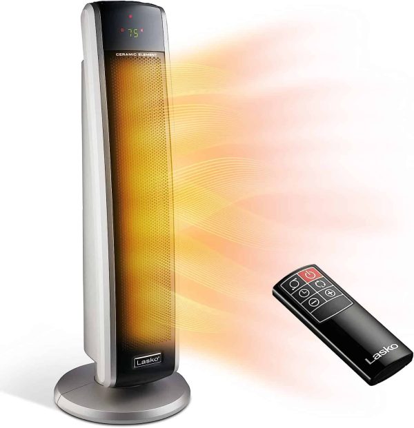 29” Ceramic Tower Heater for Large Rooms, Whole Room Heating, 1500W, Black, 5586