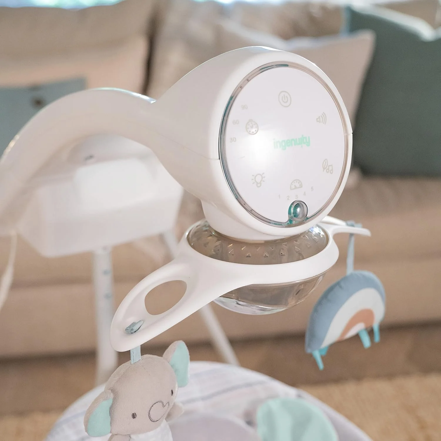 INGENUITY Inlighten 5-Speed Baby Swing with Swivel Seat