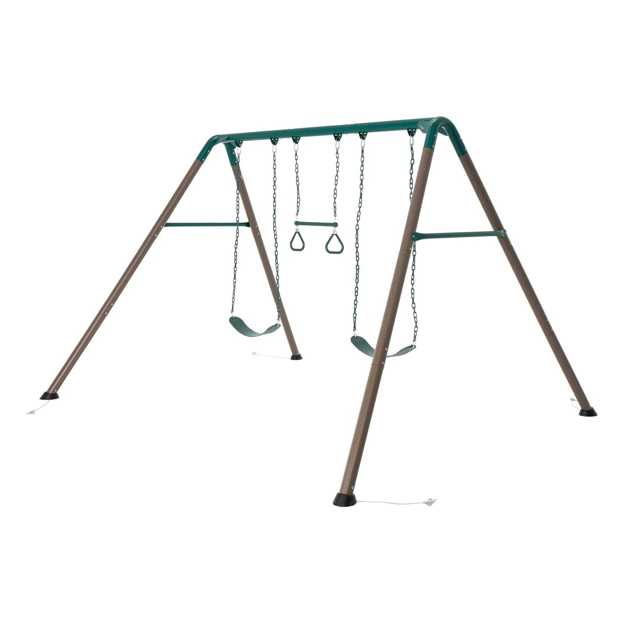 Lifetime Kids 7.3 ft. High x 11.25 ft. Long x 9.58 ft. Wide Metal Swing Set (90952)