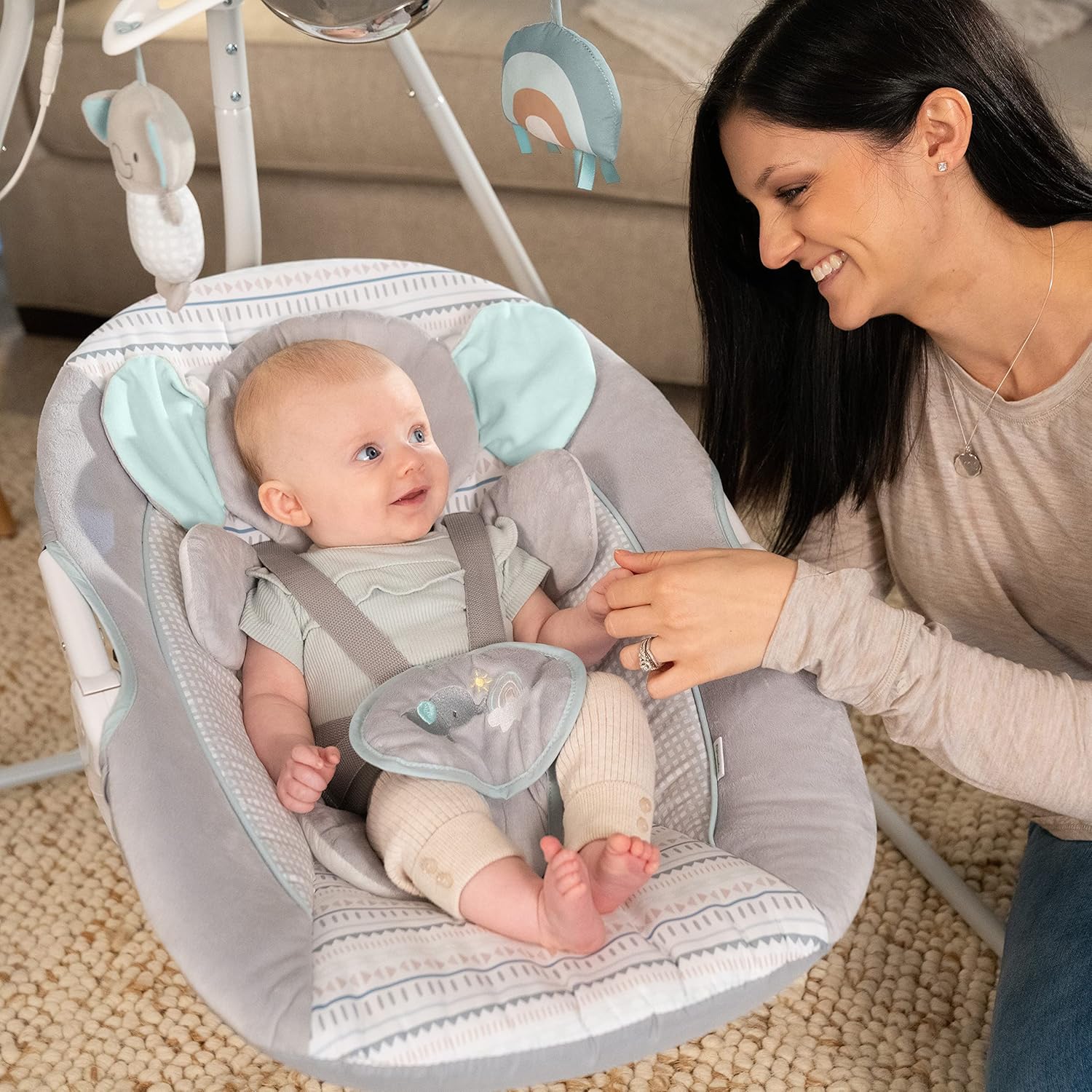 INGENUITY Inlighten 5-Speed Baby Swing with Swivel Seat