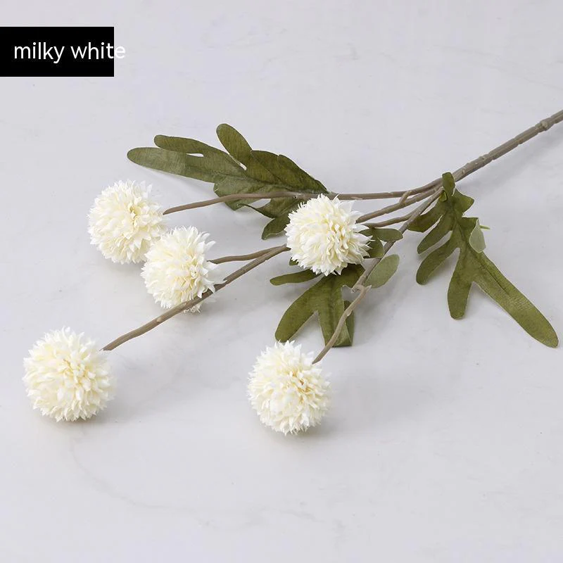 Artificial Dandelion Flower Stem – 5 Head Silk Floral Branch for Home & Wedding Decor (67cm)