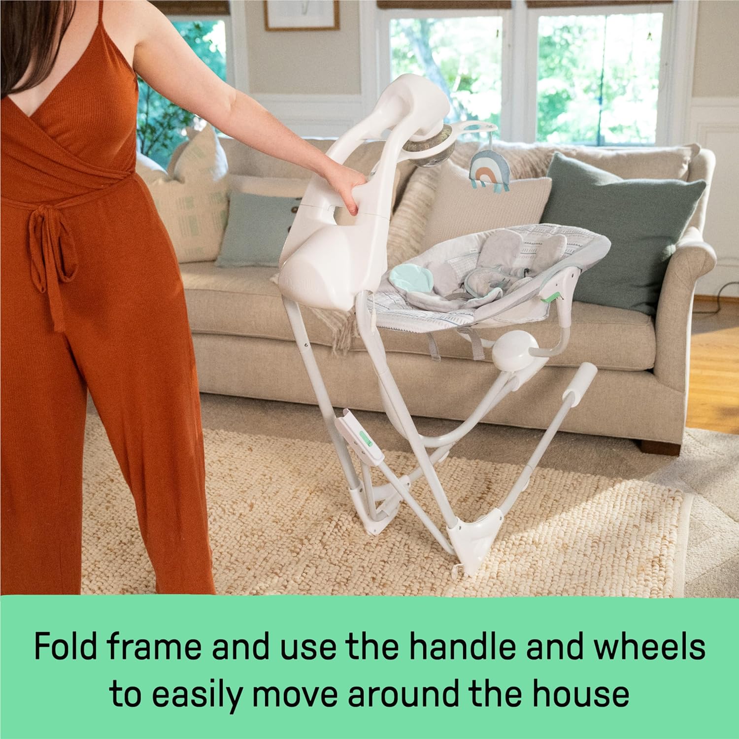 INGENUITY Inlighten 5-Speed Baby Swing with Swivel Seat