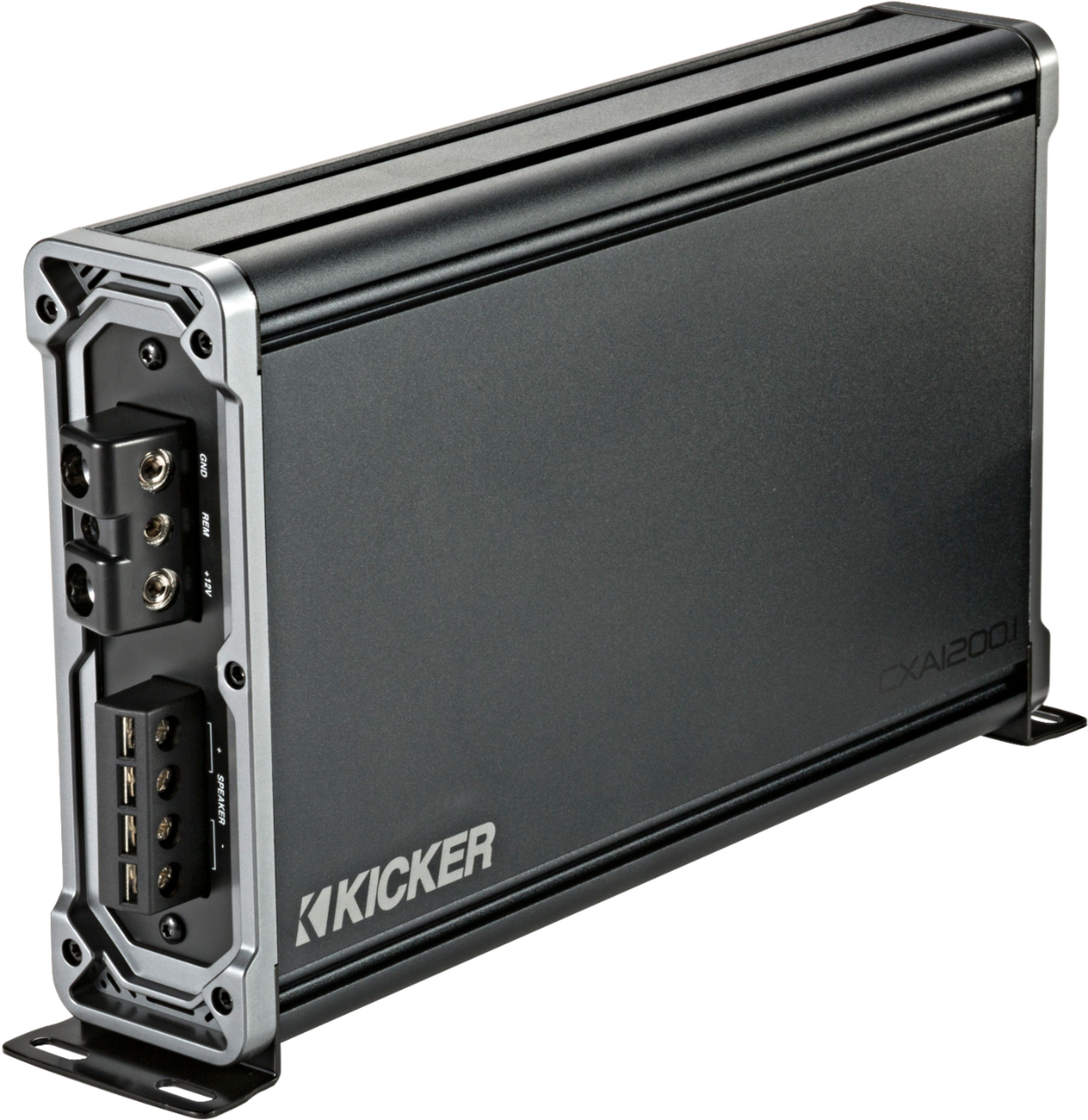 2026 KICKER – CX 1200W Class D Digital Mono Amplifier with Variable Low-Pass Crossover – Black