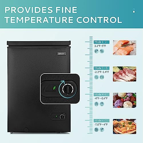 EUHOMY 3.5 Cu.Ft Chest Freezer Removable Basket