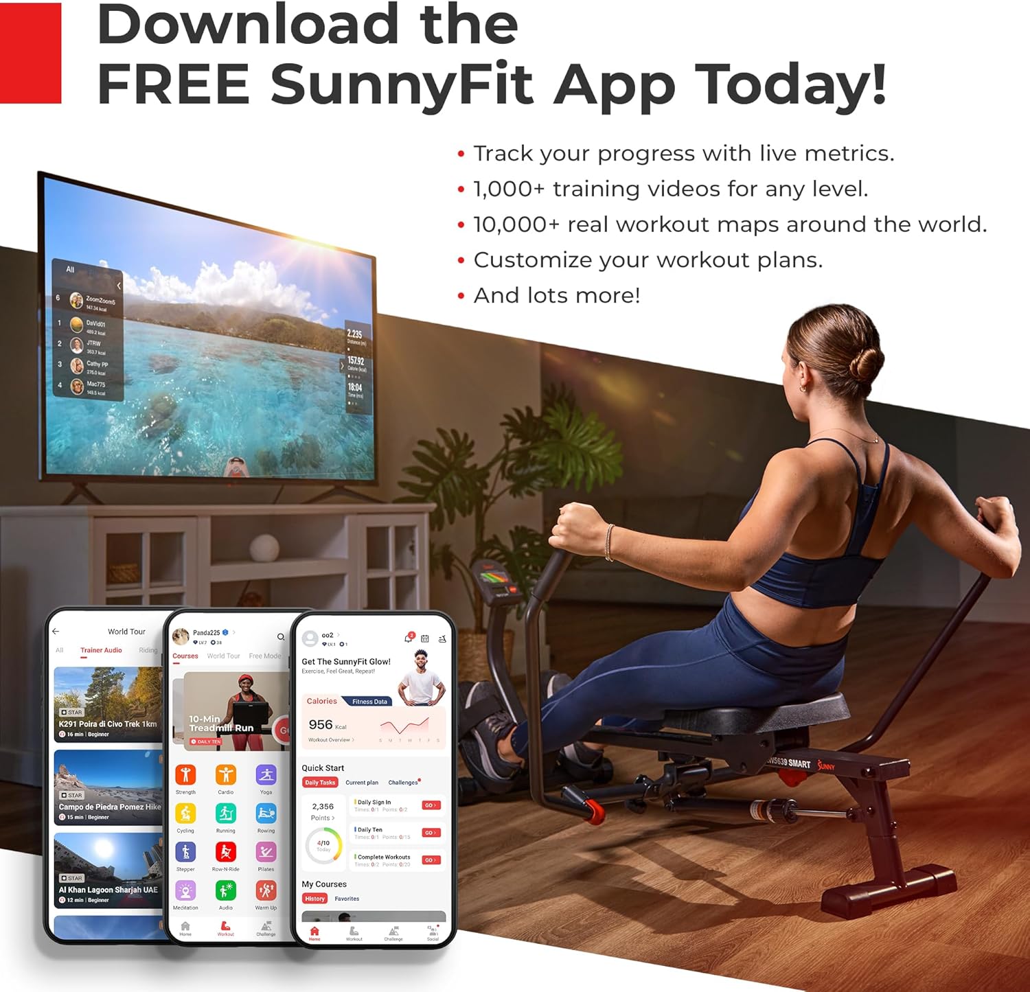 Sunny Health & Fitness Manual Walking Pad Treadmill for Home, Non-Electric, Fixed Incline, Compact with Handle Bar, Digital Monitor, Non-Slip Surface, Optional Free SunnyFit App Bluetooth Connection