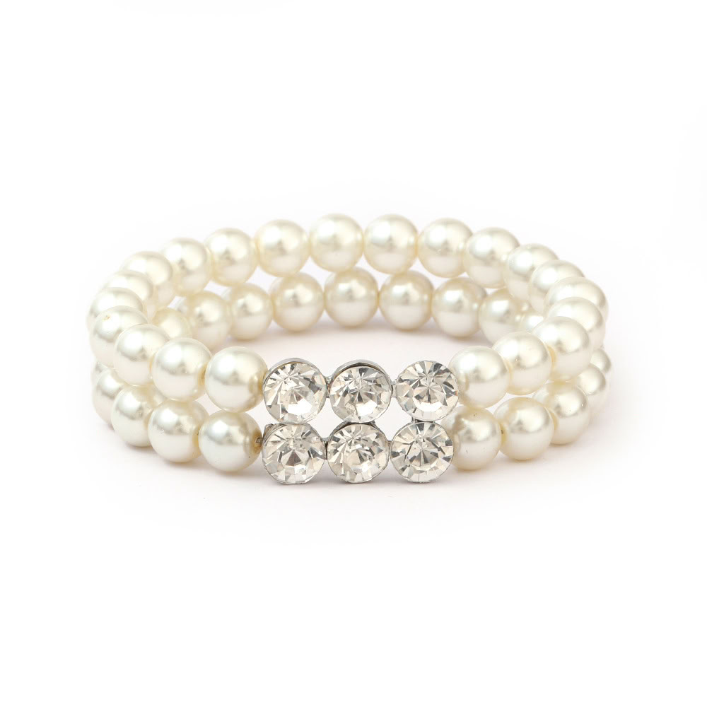 Bracciale a Perle con Fiocco di Neve