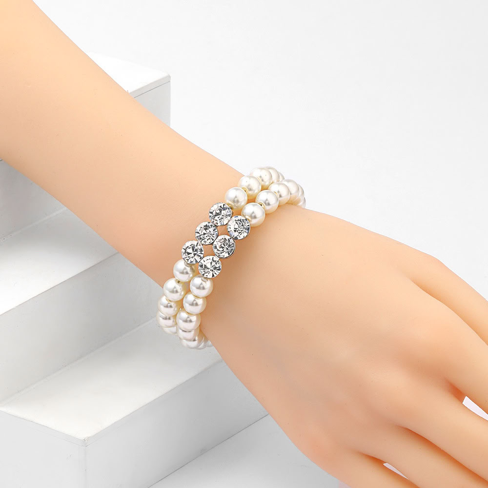 Bracciale a Perle con Fiocco di Neve