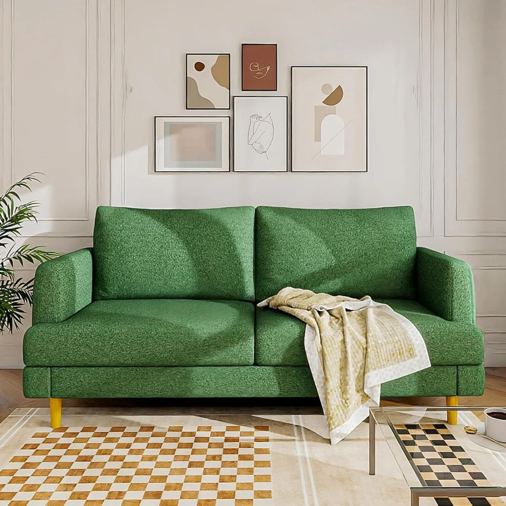 Loveseat Sofa Couch for Living Room with USB Type C Ports – Dark Gray Upholstered 70